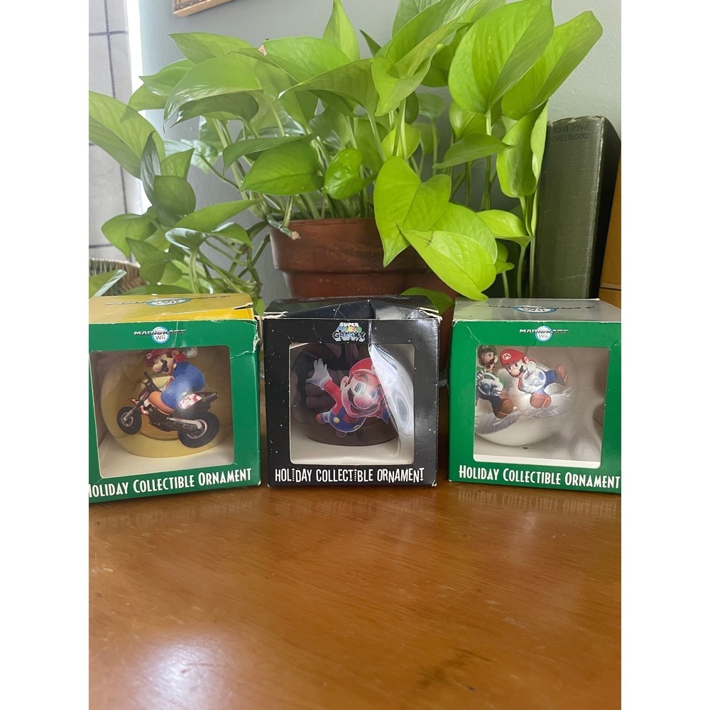 Nintendo Super Mario Kart Wii Galaxy Holiday Ornaments Set 2007 2008 Vintage